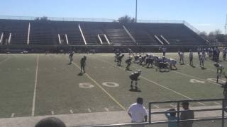 Dee Hart lays a block at the College Gridiron Showcase [upl. by Notsag]