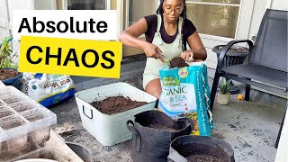 Plant ONIONS in Grow Bags With Me Absolute CHAOS🧅🌿😫containergarden [upl. by Tallbott]