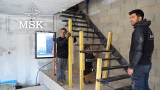 MSK Chantiers  Pose dun escalier suspendu  Métallerie Serrurerie Kopko [upl. by Pansir]