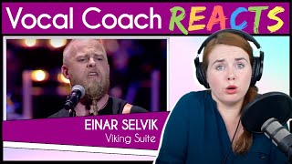 Vocal Coach reacts to Einar Selvik  Vikings suite Trevor Morris Live [upl. by Ahsinev]