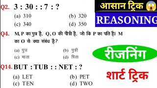 रीजनिंग प्रैक्टिस सैट Part75 for SSC CGL MTS NTPC Railway Bank LDC CPO CHSL Reet RAS dssb पटवारी [upl. by Kannav]