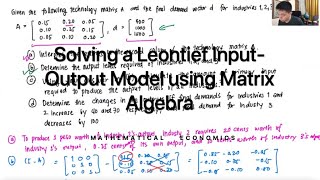 Solving a Leontief InputOutput Model using Matrix Algebra [upl. by Rabkin]