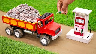 diy mini truck loading stone from crusher machine science project sanocreator [upl. by Ennovyhs73]