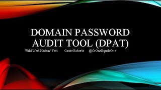 Domain Password Audit Tool [upl. by Demetrius]