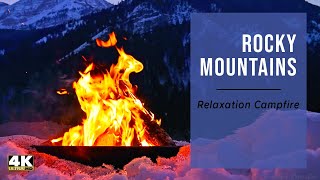 🔥 ROCKY MOUNTAINS CAMPFIRE 🔥12 hours Virtual Fireplace amp Nature Fire Sounds for Meditation Sleep [upl. by Shute67]