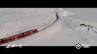 St Moritz  Aerial winter season video  Engadin Valley [upl. by Taft675]