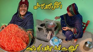 Karachi Se Aai Mehmano Ki Special Dawat  Village Style Gajar Ka Halwa  Pure Village Life Punjab [upl. by Ledoux146]