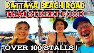 Thai Street Food Beach Road Pattaya Thailand 30th December 2023 [upl. by Aronek]