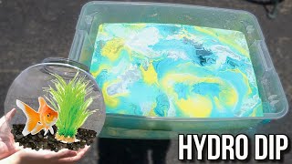 HYDRO DIPPING A FISH BOWL AQUARIUM DIY [upl. by Korten521]