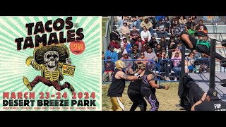 2024 Lucha Libre Wrestling 1st Match at Tacos and Tamales Festival  Las Vegas [upl. by Nehttam]