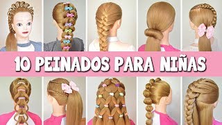 10 PEINADOS PARA NIÑAS CON TRENZAS FACILES Y RAPIDOS [upl. by Matthus]