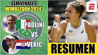 ¡PAOLINI ES FINALISTA Jasmine Paolini vs Donna Vekic  HIGHLIGHTS  RESUMEN  Wimbledon 2024 [upl. by Lily498]