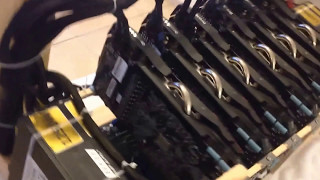 BitcoinLitecoin mining rig cryptocurrency 2500W system 6x 280x ASUS Beast 2014 [upl. by Hussey]