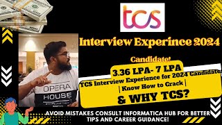 TCS Interview Experience 2024  How to Crack TCS  Know why TCS [upl. by Aioj]