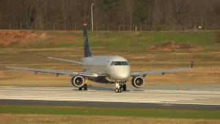 US Airways Embraer 170200LR Republic Airlines N119HQ taking off CLT 1012012 [upl. by Reinhard]