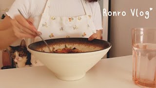 Preparando Bibimbap Buchujeon y una receta de la infancia 🥕 Ronro Vlog 2 🌸 [upl. by Coppins]