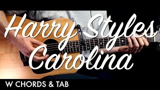 Harry Styles  Carolina Guitar Tutorial Lesson w Chords amp TAB  Guitar Cover How to Play Easy Videos [upl. by Atinet]