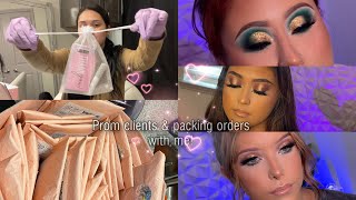 Packing orders amp Prom makeup clients vlog 💕  Houston Makeup Artist [upl. by Armilla]