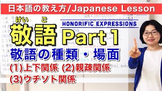 敬語Part 1 敬語の種類敬語を使う場面上下関係親疎関係ウチソト関係【日本語教師 授業 教え方】Japanese HonorificsKeigoみんなの日本語49課・50課182 [upl. by Gati399]