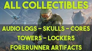 Halo Infinite  All Collectible Locations Audio Logs Skulls Cores Lockers Artifacts Towers [upl. by Ynohtnacram]