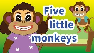 5 Five Little Monkeys Jumping On The Bed 2 Children Nursery Rhyme  Kids Songs  Baby Puff Puff [upl. by Latreshia509]