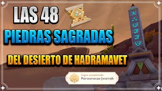 Las 48 Piedras Sagradas del Desierto de Hadramavet  8 Obeliscos Primigenios Genshin Impact [upl. by Dorlisa469]