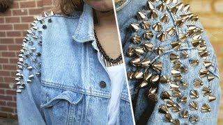 DIY  Shoulder studded denim jacket [upl. by Teodoor]