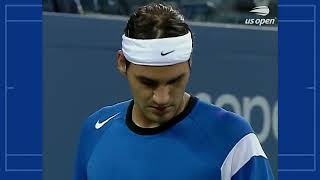 Federer vs Agassi  US OPEN 2004 QF Court Level amp Slow Motion [upl. by Francis793]