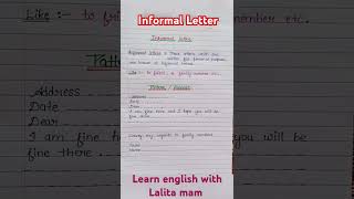 Format of quotInformal Letterquot  letter [upl. by Honna]