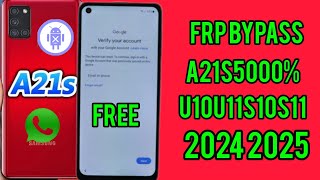 samsung A21s Frp Bypass Android1112 s10 u10 s11u11 SA SB 2024 2025 new [upl. by Emelun122]