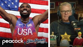 Noah Lyles thrilling 100m win was a spectacular race  Dan Patrick Show  NBC Sports [upl. by Navac]