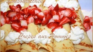 Recette de crepes aux pommes  Apple crepes [upl. by Vassily]