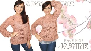 TUTORIAL Maglione uncinetto quotJasminquot [upl. by Helaina155]