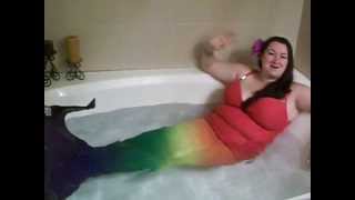 Erica the Rainbow Mermaid in the bathtub [upl. by Juta571]