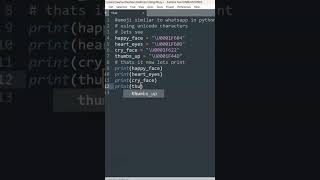 Python Magic Unicode Character python coding programming python3 youtube [upl. by Adiv]