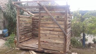 Firewood Shed from old wood  Fatároló építése [upl. by Mcintosh]