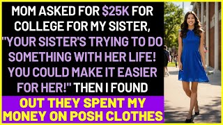 Mom Asked For 25k For College For My Sister Then I Found Out They Spent My Money On Posh Clothes [upl. by Sabir689]