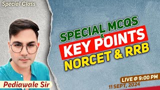 NORCET 70 amp RRB Special MCQs and Key Points Class by Dr Pankaj Singh Sir [upl. by Khudari]