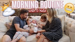 MORNING ROUTINE WITH 3 KIDS  NEWBORN TODDLER AND PRESCHOOLER  Tara Henderson [upl. by Sean]