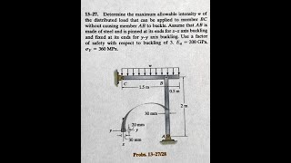 Determine the maximum allowable intensity w of the distributed load that can be applied to member BC [upl. by Yretsym]