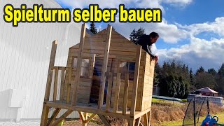 Klettergerüst selber aufbauen  Kletterturm bauen  Stelzenhaus ausbauen  Holzprofi Spielturm [upl. by Nolitta]