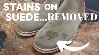 How to Clean Suede amp Nubuck Using Suede Shampoo  Removing Wine Stain [upl. by Quinlan]