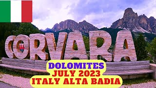 【HD】Walking tour in Corvara in Badia and up the Campolongo pass  Dolomites  italy 🇮🇹 [upl. by Zondra739]