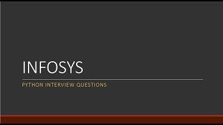 Infosys Python Interview Questions Experienced python pythonprogramming [upl. by Farland]