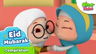 Eid Mubarak Compilation  Omar amp Hana English [upl. by Ynattib9]