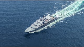 Crescent Yacht 135m Lürssen Project Thunder sea trials  4K [upl. by Natsirc]