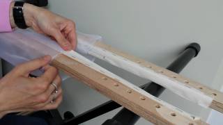 tambour beading part 4 mounting the embroidery frame EN [upl. by Ahsenek302]