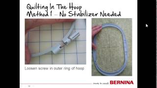 BERNINA Embroidery  Tool Tip  QuiltingintheHoop [upl. by Ardnaskela]