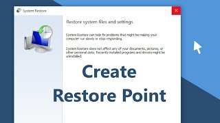 How to create restore point on windows 10 [upl. by Odama]