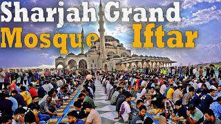 Big IFTAR At Sharjah Grand Mosque UAE  Iftar Cannon Ramadan 2024 4K sharjahmosque [upl. by Mira608]